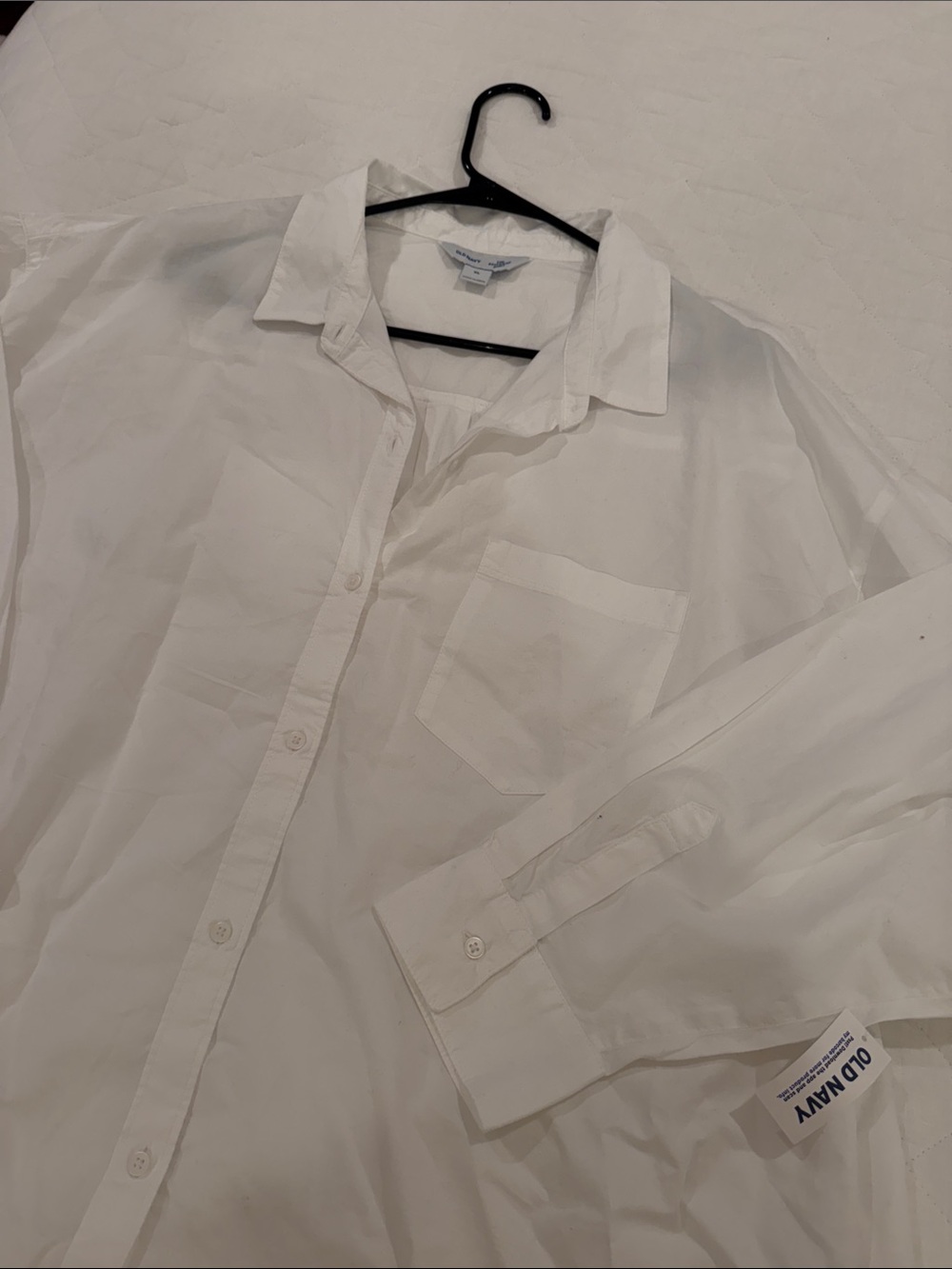 Old Navy Women's White Classic Button-Down Shirt